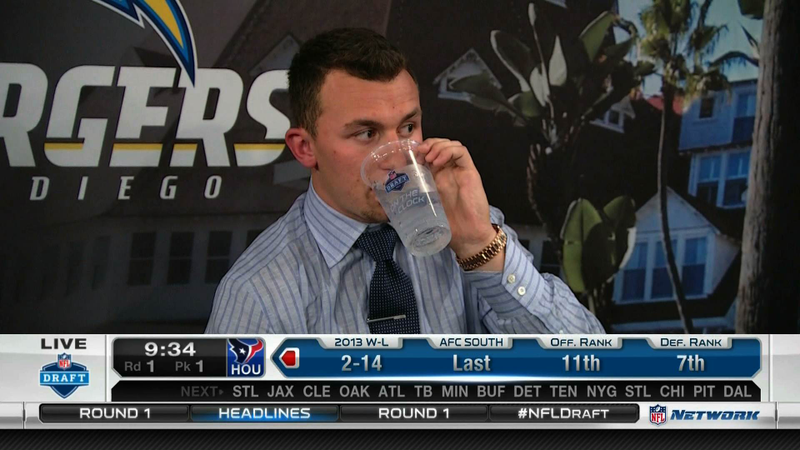 Illustration for article titled No, Johnny Manziel Was Not Drinking A Beer At The NFL Draft